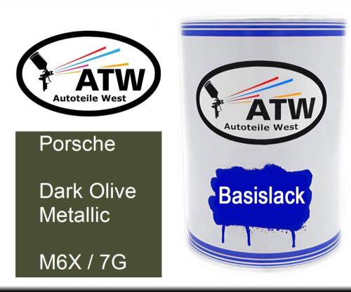 Porsche, Dark Olive Metallic, M6X / 7G: 500ml Lackdose, von ATW Autoteile West.